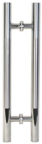 Generisch Push-Pull-Handlauf für Türrahmen aus gebürstetem Edelstahl 304 mit rundem Rohr aus Holz, Länge 60/80/120 cm – 38 x 800 x 500 mm