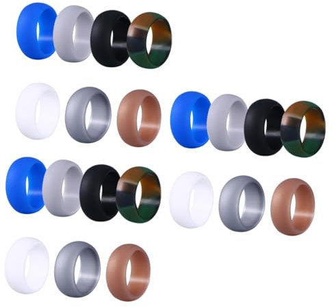 PACKOVE 21 Stk Ehering aus Silikon Fitnessringe für das Training Paar Ringe Eheringe für Herren Zappelring für Herren Schmuck Silikonringe Fingerringe aus Gummi Tarnung Hochzeitsring Mann