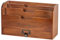 BURLOE Schreibtisch Organizer Holz Vintage, Aufbewahrungsregal Holz Desktop Organizer Mit Schublade Schreibtisch Akten Dokumenten Briefhalter Sortierer Zum Aufbewahren,Braun