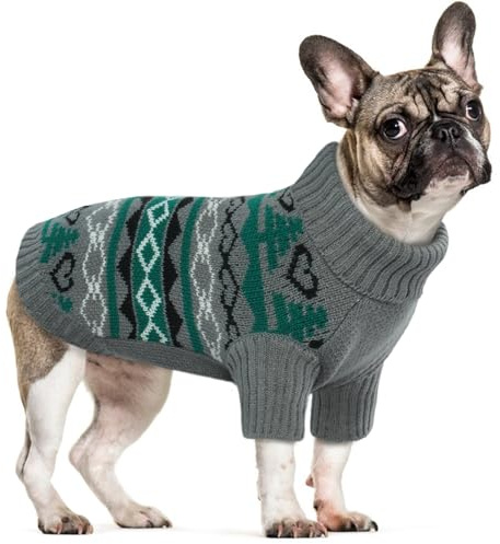 Hundepullover Kleine Hunde, Hundejacke Kleine Hunde Katzenpullover Wintermantel Hund Klein Hundepullover Französische Bulldogge Chihuahua Kleidung(Grau, XS)