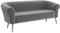 MEBLINI Mini Sofa 3-Sitzer für Wohnzimmer - Mini Lounge für DREI Personen - Küchensofa - Sofa Klein - Emilia - 3 - Hellgrau Samt