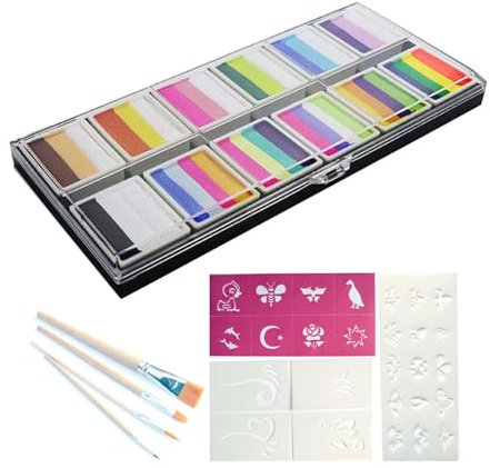 Amagogo Ensemble de Peinture pour Le Visage et Le Corps, Performance sur scène, séchage Rapide, Kit de Maquillage Professionnel pour Enfants et Adultes,