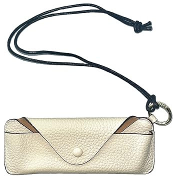 ONEBO Brillenetui, 1 Stück Weiß Brillentasche, Modische Druckknöpfe Brillenetui Weich, für Sonnenbrillen, Kurzsichtigkeitsbrillen, Lesebrillen