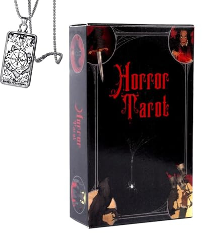 Generico Tarocchi Horror - Pocket Edition, cartoncino, ideale per principianti, include carte e collana