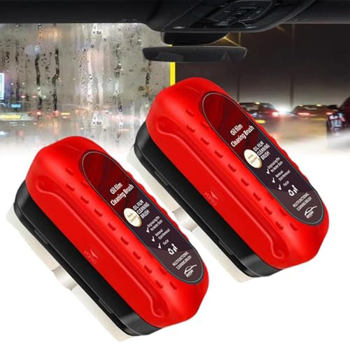 2 Pcs Glass Cleaning Board, Automotive Oil Film Cleaning Brush, Multi Functional and Aesthetically Pleasing Automotive Oil Film Cleaning Brush, for Home and Work Use