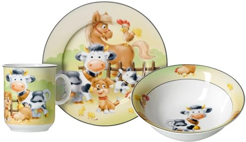 Kindergeschirr-Set Hoftiere, 3-teilig