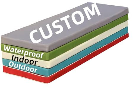 SINCERE Benutzerdefinierte Bankkissen, Ersatz für Innen- und Außenbereich, Fenstersitzkissen, Rückenkissen, rutschfest, wasserdicht, Terrassenstuhl, Chaiselie-Pad, zuschneidbar,