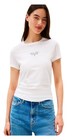 TOMMY JEANS Women’s Short Sleeve Round Neck Slim Logo T-Shirt