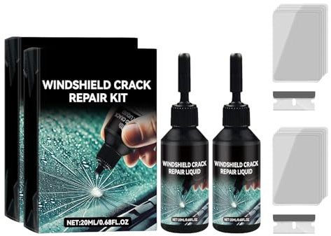 Kouamor 1/2/3 Flaschen Windschutzscheibe Reparatur Set, Glas Kratzer Entferner Windschutzscheibe Chip Repair Kit, Glas Reparatur Kit, Windschutzscheibe Reparatur Kit, Windschutzscheibe Kratzer