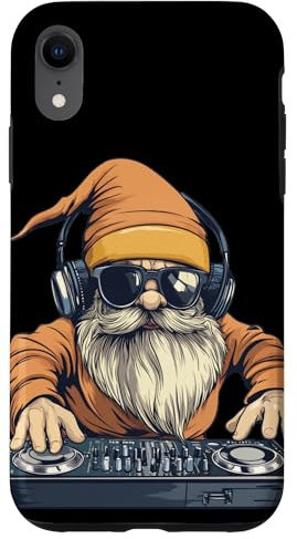 Gran disfraz de enano para DJ gnomo y amantes de las fiestas Carcasa para iPhone XR