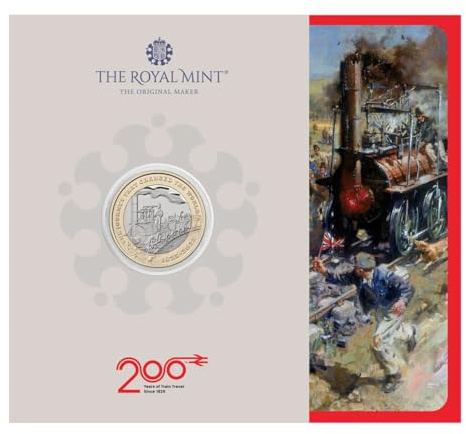 CrawleyCoins 2025 200 Years of Train Travel Modern Railway UK £2 BU Coin in Mint Sealed Pack