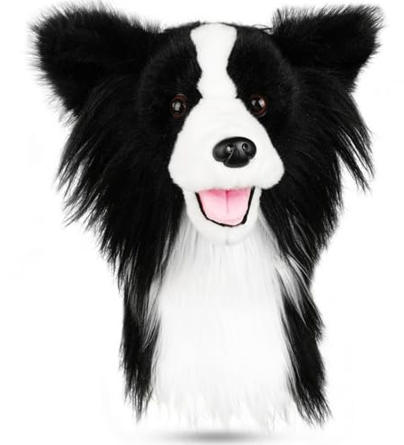 Craftsman Golf Realistic Border Collie Golden Retriever Pomeranian Bichon Frise Corgi Doberman Pinscher Soft Plush Animal Driver Headcover Golfer Gifts for Men Women