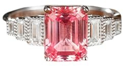 Gualiy 9 Karat Gold Schmuck Ring, 375 Weißgold Verlobungsring Damen mit Rechteckig Morganit 2ct und Moissanit Eheringe Größe 63