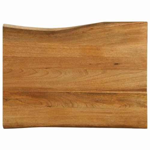 Owoxanthellate Tischplatte Mango Massivholz 80x60x2,5 cm mit Naturkante Eichen-Optik Robust & Modern Ersatzplatte für Schreibtisch Klapptisch Konferenztisch Küche Büro Wohnzimmer