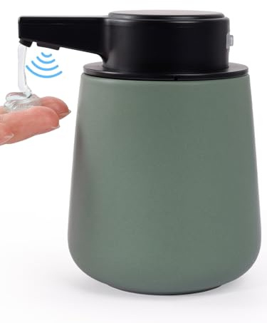 Autumnlife Automatischer Seifenspender, Elektrischer Seifenspender Wiederaufladbar USB, 3 Stufig Einstellbare Dosierung, Moderner Flüssigseifenspender für Badezimmer Küche Waschbecken, Grün