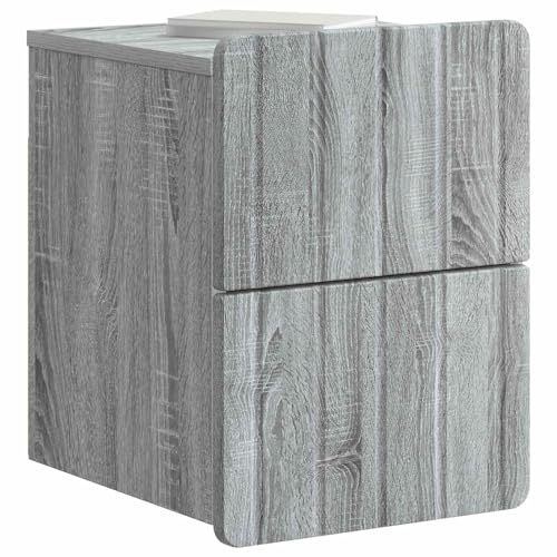 vidaXL Wandmontierter Nachttisch Graues Sonoma 33 x 34,5 x 43 cm, Großer Wandschrank, Vintage Stil, platzsparend, schwebender Schreibtisch Nachttisch-Organizer