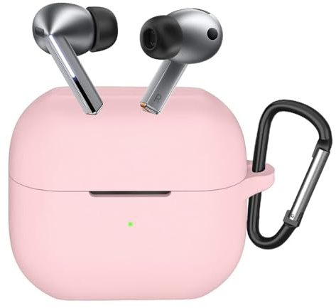 Techsuit für Samsung Galaxy Buds 3, 3 Pro und Buds 3 FE Silikonhülle mit Glattem Ultradünnem Material, Stoßfester Schutz, Kabelloses Laden Kompatibel, Weiche Oberfläche, Minimalistisches Design, Rosa