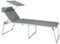 BERGER Aluminium Sonnenliege XL mit Dach 5-Fach verstellbare Campingliege Liegestuhl klappbar │Gartenliege Liege Balkon Liegestuhl faltbar (Grau)