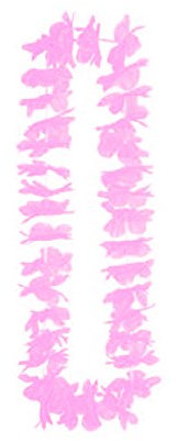 1 COLLANA HAWAIANA FIORI FINTI FESTE HAWAIANE PARTY ESTATE COLORATE ROSA