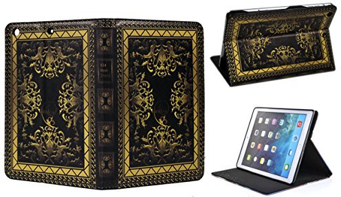 Old-School-Soldier iPad Pro 9.7 / iPad Air 1-2 / iPad 9.7 Vintage Classic Book Style Smart Case Cover Sleep Wake Sensor Stand Function