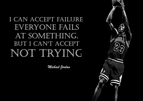 Michael Jordan 6# Schwarz und Weiß American Basketball Spieler NBA Sport Zitat Plakat Motivation Bild Inspiration Foto Zug Harte Schlafzimmer Grafik Wand Dekoration Nachdruck Grafik