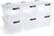 Newell RubbermaidRubbermaid Aufbewahrungsbehälter aus Kunststoff, stapelbar, mit robusten transparenten Deckeln mit Einrastfunktion, 30 Quart - 6 Pack