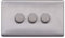 Lieber Brushed Chrome 250W 3 Gang 2 Way Intelligent Trailing Dimmer - White Insert Screwless