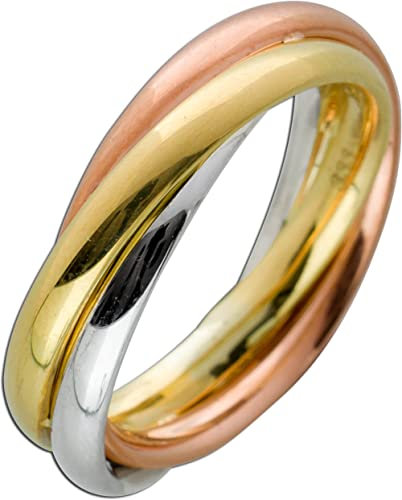 Ch.Abramowicz Tricolor Dreifach Trinity Ring Gold 333 8K Gelbgold Rosegold Weißgold 16