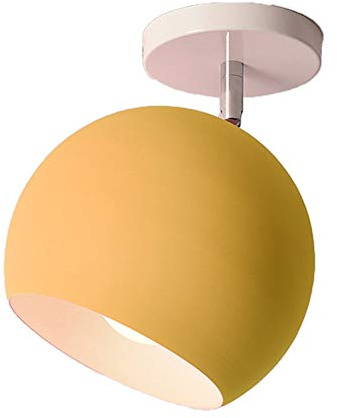 Mengjay Klein Deckenleuchte Modern E27 Deckenlampe Drehbares Design Deckenspots Wohnzimmer Esstisch Schlafzimmer Flur Balkon Eingang Decken-Beleuchtung (Gelb)