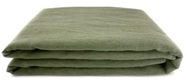 JOWOLLINA Laken Bettlaken Überwurf 100% Leinen Stonewashed 220 g/m2 (Olivgrün, 230x250 cm)