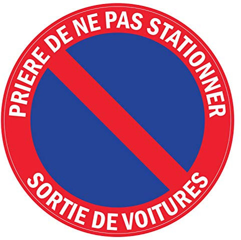 Panneau PVC interdit de stationner Diamètre 20x20cm épaisseur 5mm