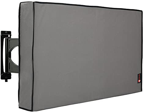 iBirdie Outdoor Waterproof TV Cover for 52-55 inch Flat Screen TV, Grey 600D Thick Fabric Screen Protector