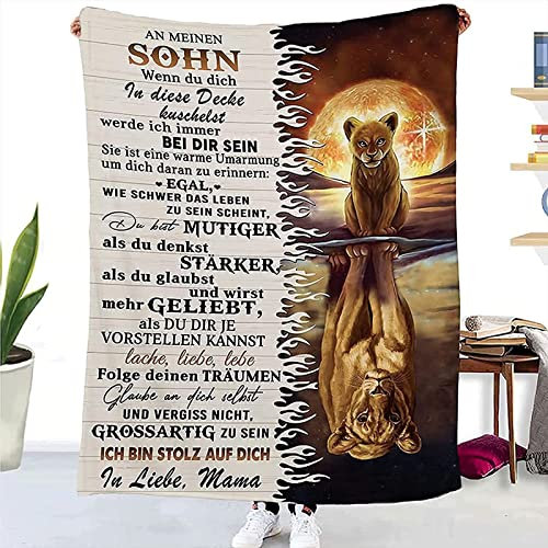 ACCZ Sohn Geschenk von Mama, Decke Geschenke für Sohn, Bester Sohn Geschenke, Kuscheldecke für Mein Sohn Geschenk Geburtstag, Weihnachten, 18. Geburtstag Junge
