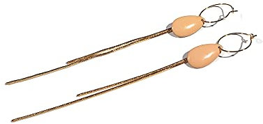 Français Anglais JOY earrings resin pearl pink coral white butterfly golden leaf flower hydrangea stabilized sequin drop mini hoops Duo asymmetrical Trio (Drops and chain)