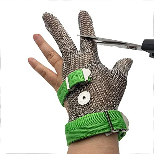Gant Anti Coupure Gants résistants à la coupe à trois doigts en acier inoxydable, adapté à la transformation des aliments, à la pêche, à la transformation de la coupe, commun for les mains gauche et d