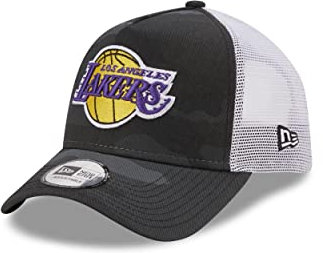 New Era Los Angeles Lakers NBA Truckerkappe Camouflage Basketball Cap verstellbar Snapback Mesh schwarz - One-Size