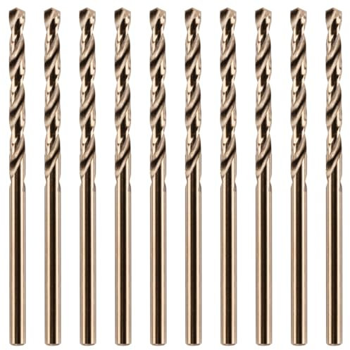 Rennie Tools - 10pc 2.7mm HSS Gold Cobalt Jobber Drill Bit Set for Stainless Steel, Hard Metals, Aluminium, Cast Iron, Copper