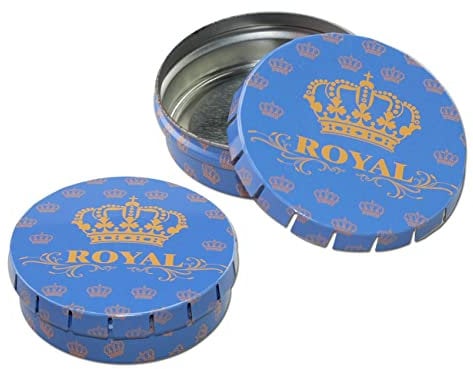 Black Leaf - Click Clack Dose Royal 5,5x1,7cm zur Aufbewahrung Kleiner Gegenstände | aus Weißblech | Aufbewahrungsbox mit kindersicherem Verschluss
