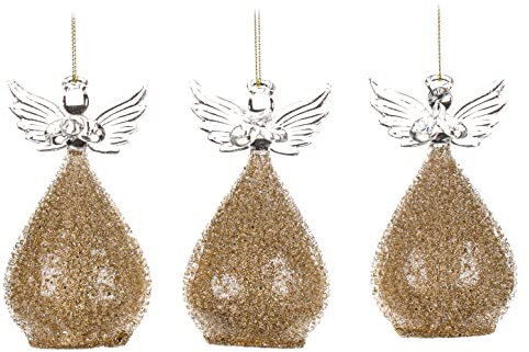 Goodwill Christbaumkugel Engel Glas Gold 10,5 cm Vorteilangebot Ass Pro 3 Stück
