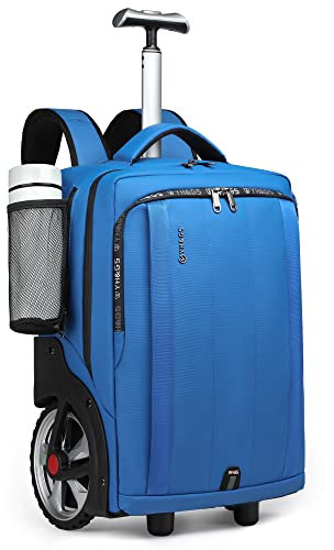 aocrin Rolling Backpack Wheeled Business Bag, Carry On Luggage Waterproof, Blue, 20 inches
