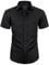 siliteelon Mens Black Shirts Short Sleeve Stretch Dress Regular Fit Casual Business Summer Shirt with Pocket L