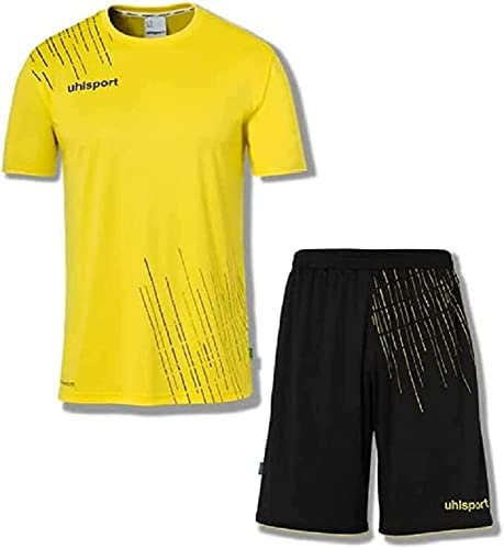 Uhlsport Herren Score 26 Fußball Trikot-Set - Fußball-Set Bestehend Aus Trainings-Shirt Und Trainings-Hose, Limonengelb/Schwarz, M EU