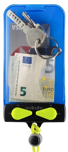 Aquapac Keymaster Blau/Transparent, hergestellt in Großbritannien, Trageschlaufe, unverzichtbar auf Reisen, 5 Jahre Garantie, Wassersport, Wandern, Mountainbiking, Laufzubehör