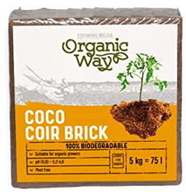 Organic Way | Terriccio in Fibra di Cocco per Aiuole Rialzate e Piante - 5 kg (70 l) | 100% Naturale-Biologico | Terriccio per Orchidee | Terriccio Universale - per Bonsai, di Cactus, di Palma