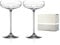 DIAMANTE Swarovski 21st Birthday Ring Champagne Saucers Pair – Crystal Cocktail Coupe Glasses with Hand Etched 21 and Swarovski Crystals – Gift Boxed Set of 2