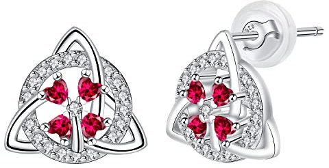 Hifeeled Keltische Ohrringe Damen 925 Sterling Silber Keltischer Knoten Ohrstecker für Frauen Original Schmuck Geschenk Mädchen Mutter Ehefrau Freundin