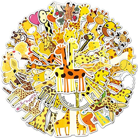 Giraffe Aufkleber für Laptop (50 PCS),Geschenk für Kinder Jugendliche Erwachsene Jungen,Giraffe Stickers Wasserdicht Vinyl Aufkleber für Scrapbook,Skateboard,Auto,Gepäck