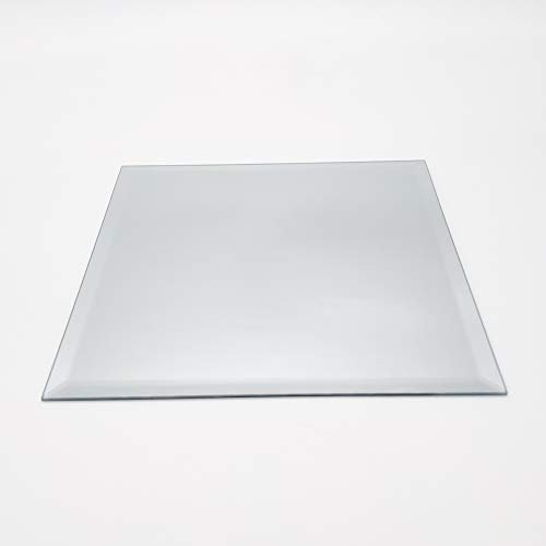 Round or Square Mirror Plate Bevelled Edge Wedding Centrepiece, Candle Tray (2, 20 CM Square)