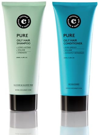 COCUNAT - Pack Pure - Spülung und Shampoo - Fettfreie Volumen- und Glanzspülung - Verleiht Glanz und Beschwert das Haar Nicht - Silikonfrei - 200 ml, 200 ml