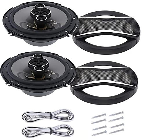 Baceyong Haut-parleur coaxial de voiture 650 W avec sensibilité de 91 dB, mini haut-parleur rond de voiture avec filet de protection haute dureté